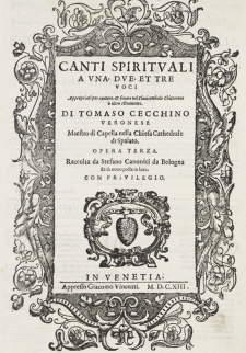 Tomaso Cecchino: Canti spirituali